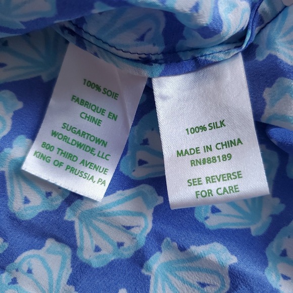 Lilly Pulitzer Renato Dinner Tunic Top Blouse Womens XL Beaded Gypset Seashells - Picture 5 of 9